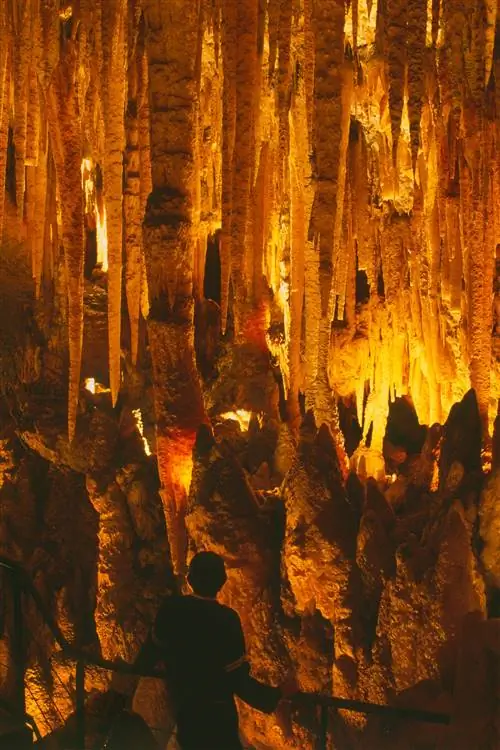 Gouffre de Promeyssac позволяет посетителям спуститься в обширную подземную пещеру, известную как