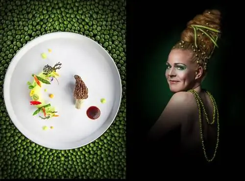 Лучший шеф-повар Мари Робер рядом с одним из своих блюд