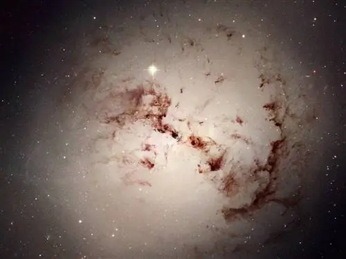 Волны космической пыли кружатся вокруг NGC 1316, гигантской эллиптической галактики, формировавшейся миллиарды лет назад.