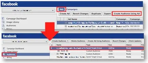 Facebook Создание аудиторий