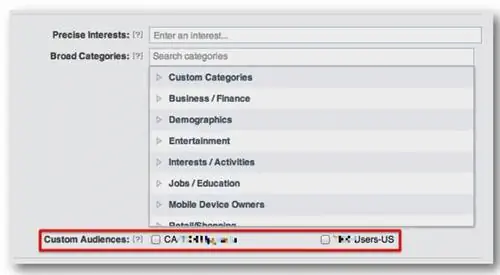 Facebook Добавить аудиторию