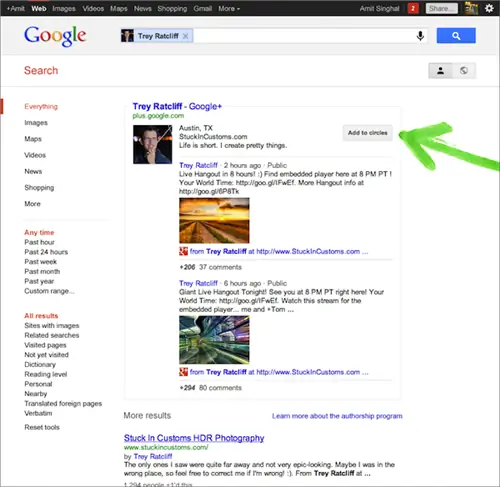 Поиск людей в Google с интеграцией Google Plus Поиск людей в Google с интеграцией Google Plus