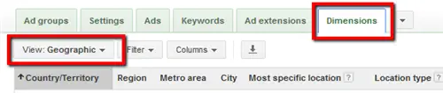 AdWords-Dimensions-географический