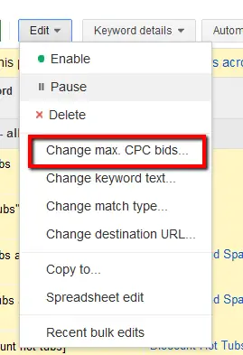 изменить-максимальные цены за клик