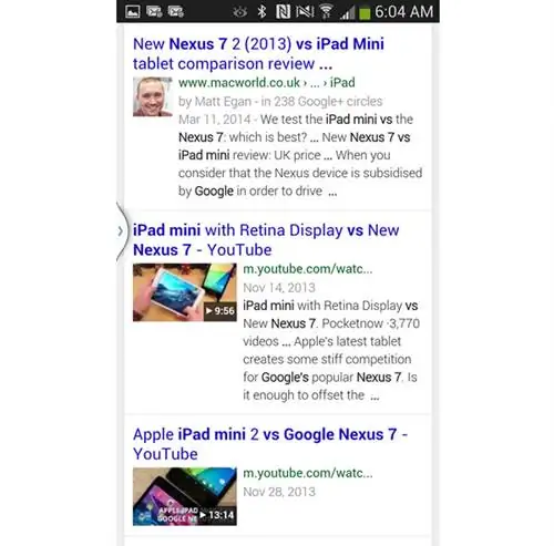 Результаты Google Nexus 7 и iPad mini для мобильных устройств