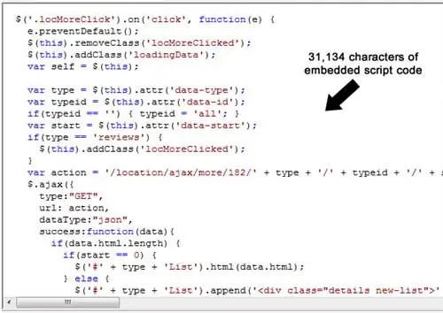 Встроенный скрипт исходного кода