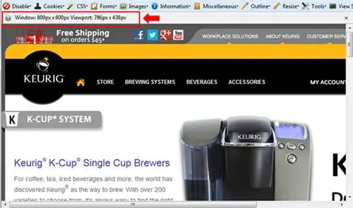 Веб-разработчик изменить размер окна 800x600