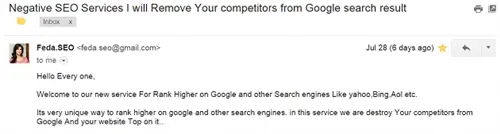 отрицательная поисковая оптимизация по электронной почте1
