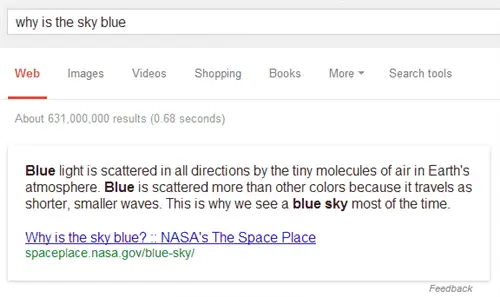 Гугл почему небо голубое
