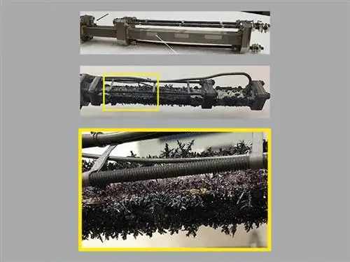 поврежденный алюминиевый волновод