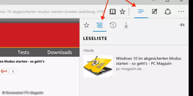 Добавить в избранное и список чтения в Microsoft Edge